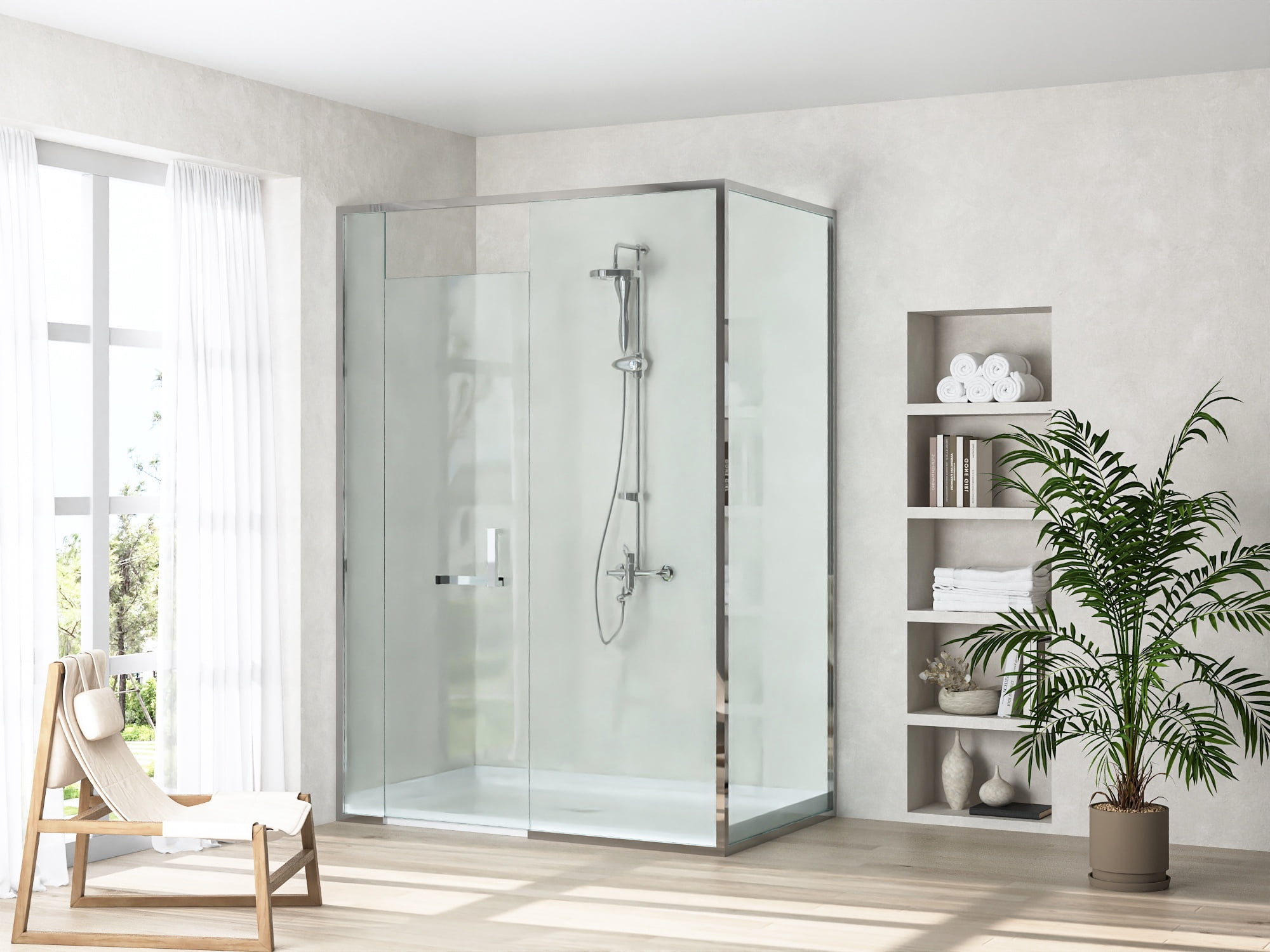 DV-1SB0106 60''W Shower Base in White with Single Threshold Shower Pan, Non-slip Design