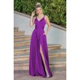 thumbnail image 1 of Vestidos de dama de honor con cuello en V y tirantes finos, vestidos de noche sin espalda sin mangas divididos, vestidos de baile hasta el suelo con bolsillos, 1 of 5