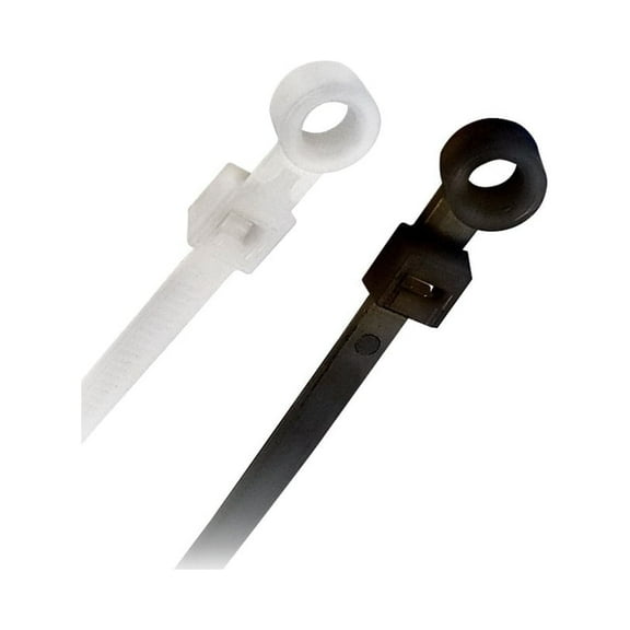 Quest Nail Mount Nylon Plenum Cable Ties, 8 in, Off-White, 50 lbs, 100 Piece