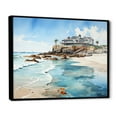 thumbnail image 2 of Designart "Coastal Dream House On The Horizon I" Coastal Pier Floater Framed Canvas Wall Art, 2 of 5