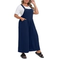 thumbnail image 4 of Cueply Womens Plus Size Overalls Jumpsuits Causal Sleeveless Adjustable Straps Wide Leg Long Pants with Pockets, 4 of 9