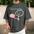 thumbnail image 5 of adaychics Funny Tshirts Men Hey You Dropped This Funny Brain T-Shirt Oversized Cotton Graphic Tees for Classroom Daily Wear, 5 of 6