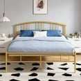 thumbnail image 5 of VECELO Full Size Bed Frame with Arched Headboard, Metal Platform Bed Frame with Underbed Storage Space, Heavy Duty Slats, No Box Spring Needed, Easy Assembly, Gold, 5 of 8