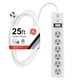 thumbnail image 1 of Protector contra sobretensiones Power Strip GE de 6 salidas, cable de 25 pies, 800J, blanco, 1 of 7