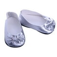 thumbnail image 3 of Elegantes zapatos planos de cuero sintético para muñecas de 18 pulgadas Plata, 3 of 6
