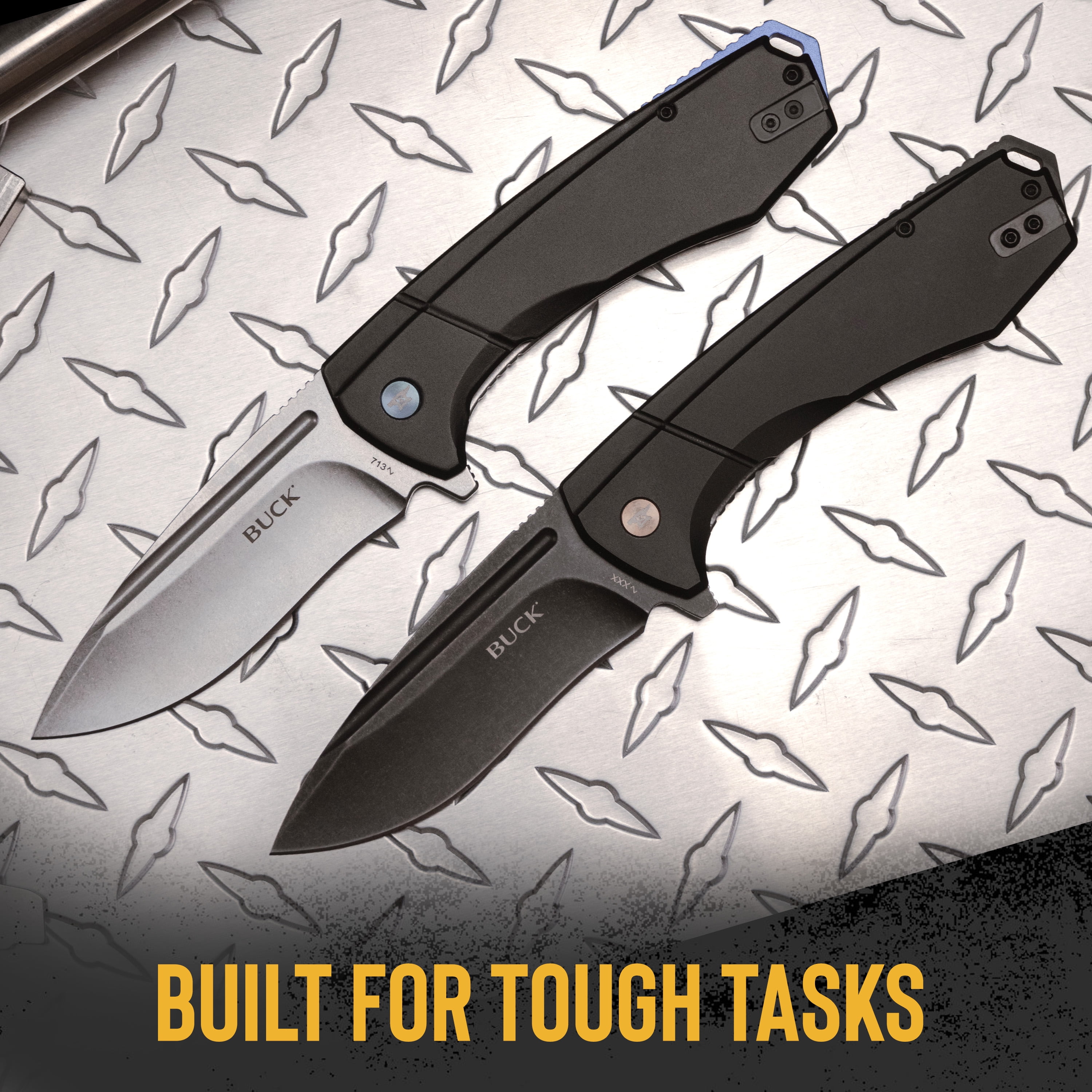 Buck Knives 713 Ruckus Folding Pocket Knife, EDC Knife, 3.5” Drop Point Blade, Black, 5.35 oz