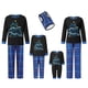 thumbnail image 1 of Pijamas navideños familiares a juego, camiseta de manga larga con estampado de letras y pantalones a cuadros. Ropa de dormir para estar en casa., 1 of 9
