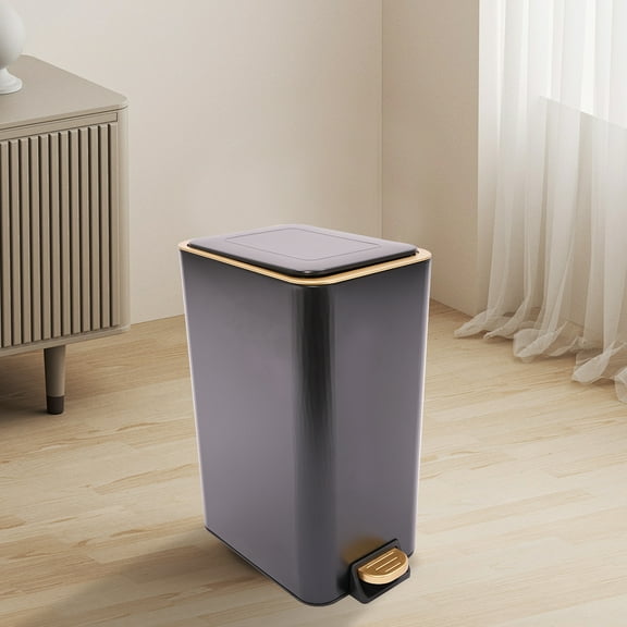 Compact 3.17Gal Capacity   Space-Saving Design, Bathroom Trash Can Trash Can with Lid Step Trash Bin for Bathroom