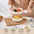 thumbnail image 5 of MALACASA Soup Bowls with Handles, 23 Oz French Onion Soup Bowls, Ceramic Soup Crocks Oven Safe, Microwave Dishwasher Safe, 3 Pcs, 5 of 11