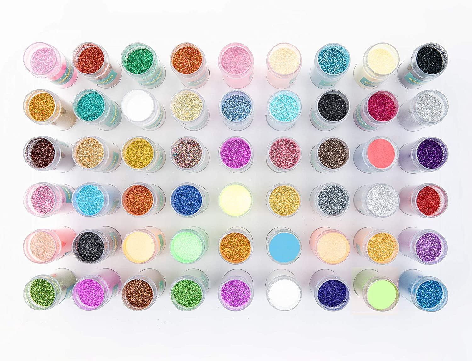 Holographic Glitter Set - 54 Colors Extra Fine Glitter for Crafts, Nail Art, Tumblers, Slime | Multi-Use Body Face Hair Cosmetic Glitters | Bulk Holiday Decor (Christmas, Halloween)