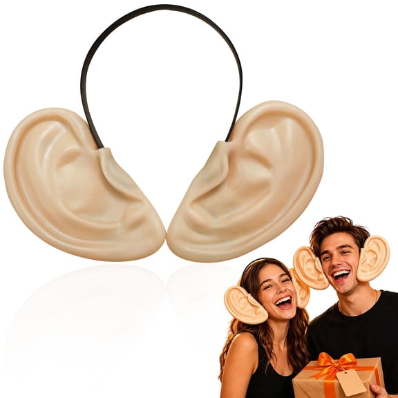 CSSJKYJ Funny Oversized Jumbo Fake Ears 7.28 x 9.45 inches Giant Pig Ears Custume Headhand Halloween Christmas Party Accessory, Animal Cosplay Dress Up, Novelty Headwear