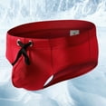 thumbnail image 2 of LNWUY Men's Swimwear Bikini Briefs Tie Rope Drawstring Comfortable and Breathable Swim Trunks Briefs Red L, 2 of 5