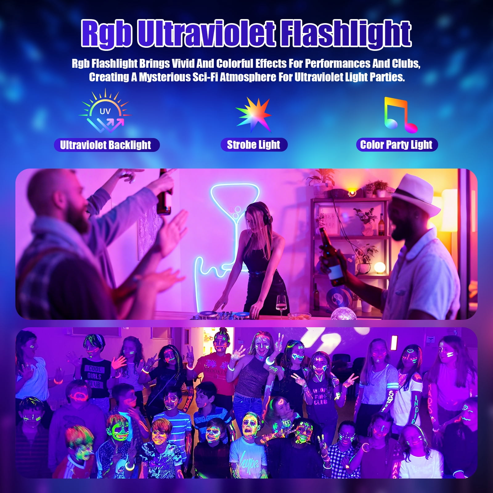 4-in-1 Disco Lights for Parties, DJ Lights with Disco Ball Light, RGB LED Party Lights with Sound Activated and Remote for Indoor Stage, Birthday and Christmas