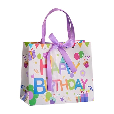 10 Medium Gift Presents Bag,Happy Birthday Gift Bags for Baby Shower Kids Birthday Party Men and Women Newborn New Moms or Parents