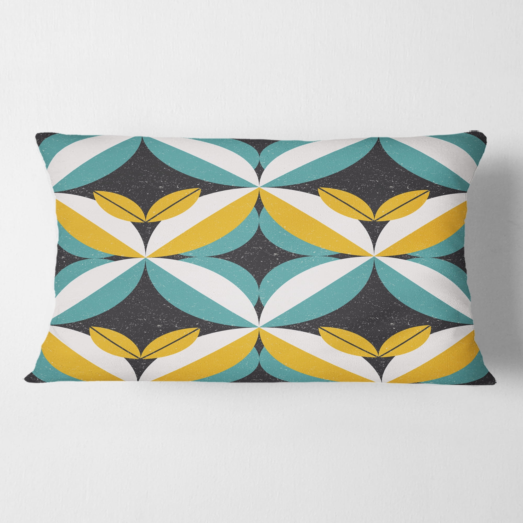 Designart Retro Abstract Design VII' Mid-Century Modern Throw Pillow - 12x20