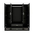 thumbnail image 3 of Idealcabin Freestanding Wardrobe Armoire With Drawers, Bedroom Wardrobe Closet for Hanging Clothes, Wood Cabinet with Shelves, 3 of 8