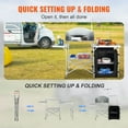 thumbnail image 3 of KFFKFF Camping Kitchen Table, Folding Outdoor Cooking Table with Storage Carrying Bag, Aluminum Cook Station 1 Cupboard & Detachable Windscreen, Quick Set-up for Picnics, BBQ, RV Traveling, Black, 3 of 9