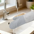 thumbnail image 4 of Unique Bargains 2pcs Soft Silicone Heat-Resistant Oven Mitts Gray 13.4" x 7.3", 4 of 7