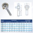 thumbnail image 7 of Uxcell 2-Pack POSB3 Rod End Bearing, #10-32 Right Thread Male Thread Steel Joint Rod Ends W Jam Nuts, 7 of 7