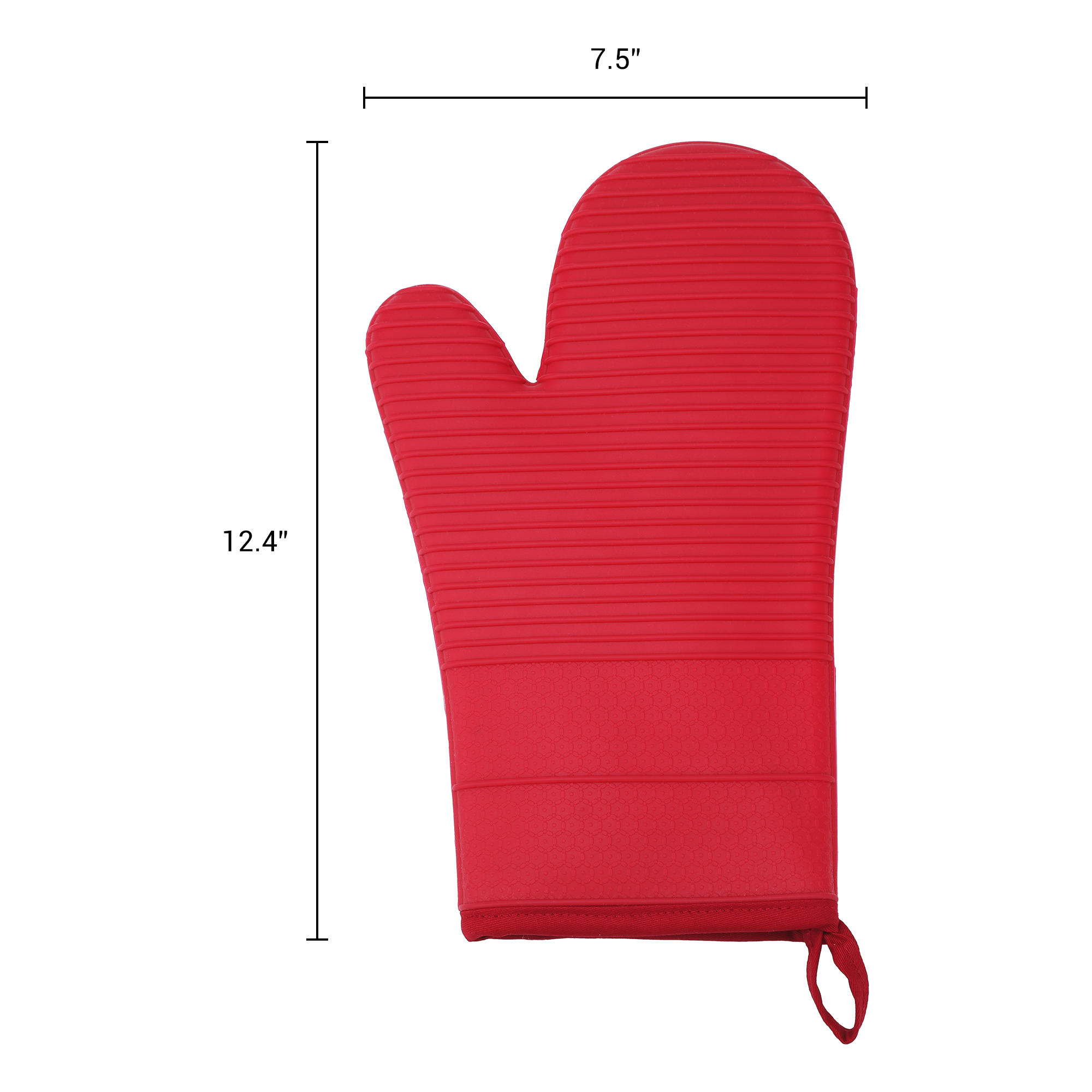 Unique Bargains Soft Oven Mitts Heat Resistant Cooking Gloves Red 12.4x7.5inch