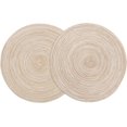 thumbnail image 2 of 38x38cm-lot De 6 Set De Table Coton Rond Set De Table Lavable Rsistantes La Chaleur Antidrapant Set De Table Nol Rond Beige Napperon Dcoration Po, 2 of 5