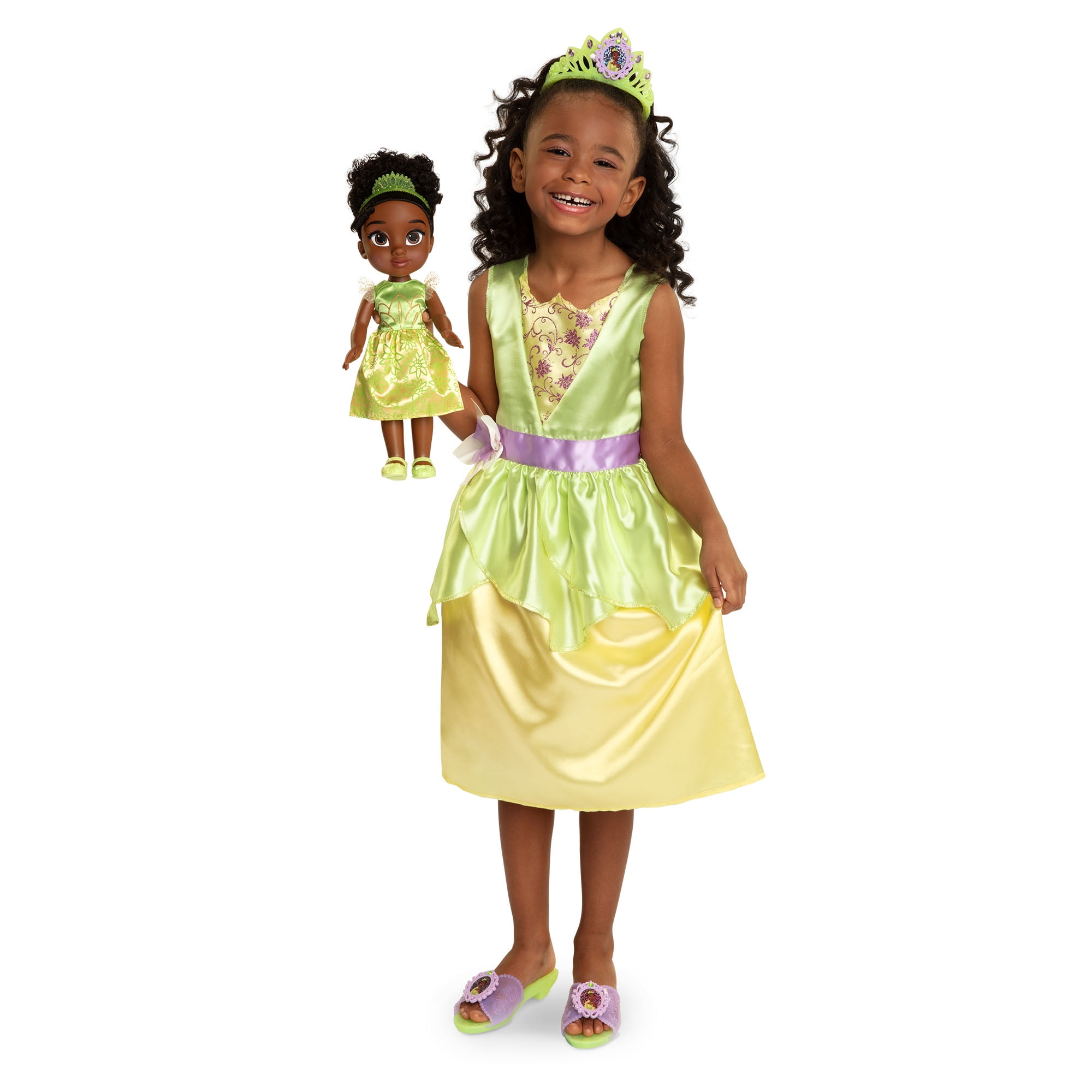 Disney Princess Tiana Toddler Doll with Child Sized Dress and Accessories -  