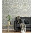 thumbnail image 4 of NextWall Gray Acanthus Floral Peel and Stick Wallpaper, 4 of 8