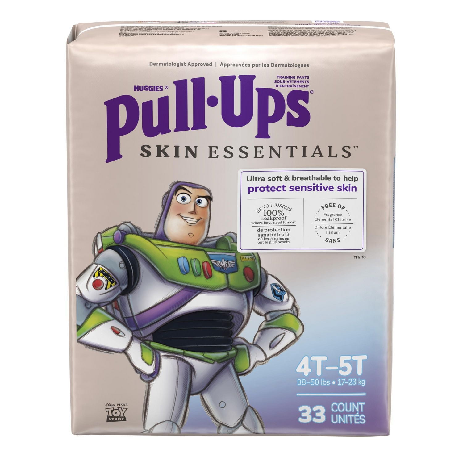 Pull-Ups Boys' Skin Essentials Training Pants, 2T-6T (16-50 lbs), 99-124 Ct (Select for More)