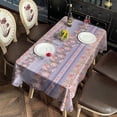 thumbnail image 2 of Purple Pioneer Flower Striped Pattern Rectangle Tablecloth 60"x102",Waterproof Polyester Rectangle Table Cloth, Wipeable Spillproof Polyester Tablecloth for Dining, Camping, Indoor and Outdoor, 2 of 6
