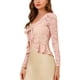 thumbnail image 4 of INSPIRAR CHIC Cárdigans Bolero para Mujeres con Encaje Floral Transparente Corto Rosa 3XL, 4 of 7