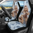 thumbnail image 2 of Xoenoiee Sloth Rose Flowers Print Car Seat Covers Front Seats Only 2pcs Set Bucket Auto Seats Cushion High Back Stretch Auto Seat Cover, 2 of 6