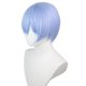 thumbnail image 1 of Peluca sintética corta azul claro para cosplay de 25 cm con flequillo lateral, 1 of 3