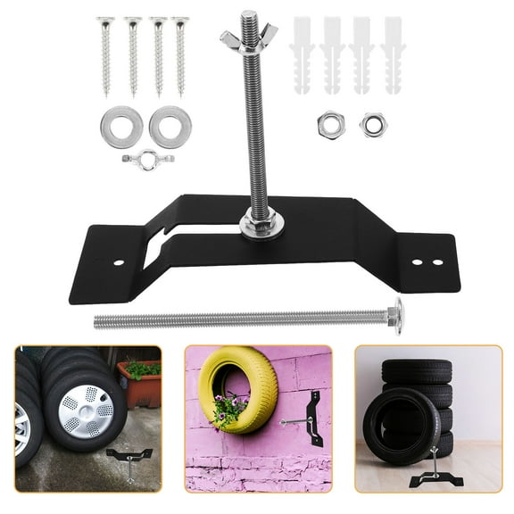 Raindrops 1 Set of Spare Tire Carrying Bracket Wall Mounted Tire Carrier Rack Wheel Bracket Trailer Spare Tire Mount Trailer Wheel Bracket Kit Metal Trailer Tire Holder
