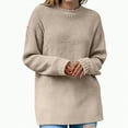thumbnail image 4 of Towmus Women's Oversized Sweaters Batwing Sleeve Mock Neck Jumper Tops Chunky Knit Pullover cute Sweater, 4 of 5
