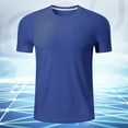 thumbnail image 2 of Mens Swim Shirt Short Sleeve UPF 50+ Sun Protection Shirt Rah Guard Athletic Quick Dry T Shirts Blue S, 2 of 8