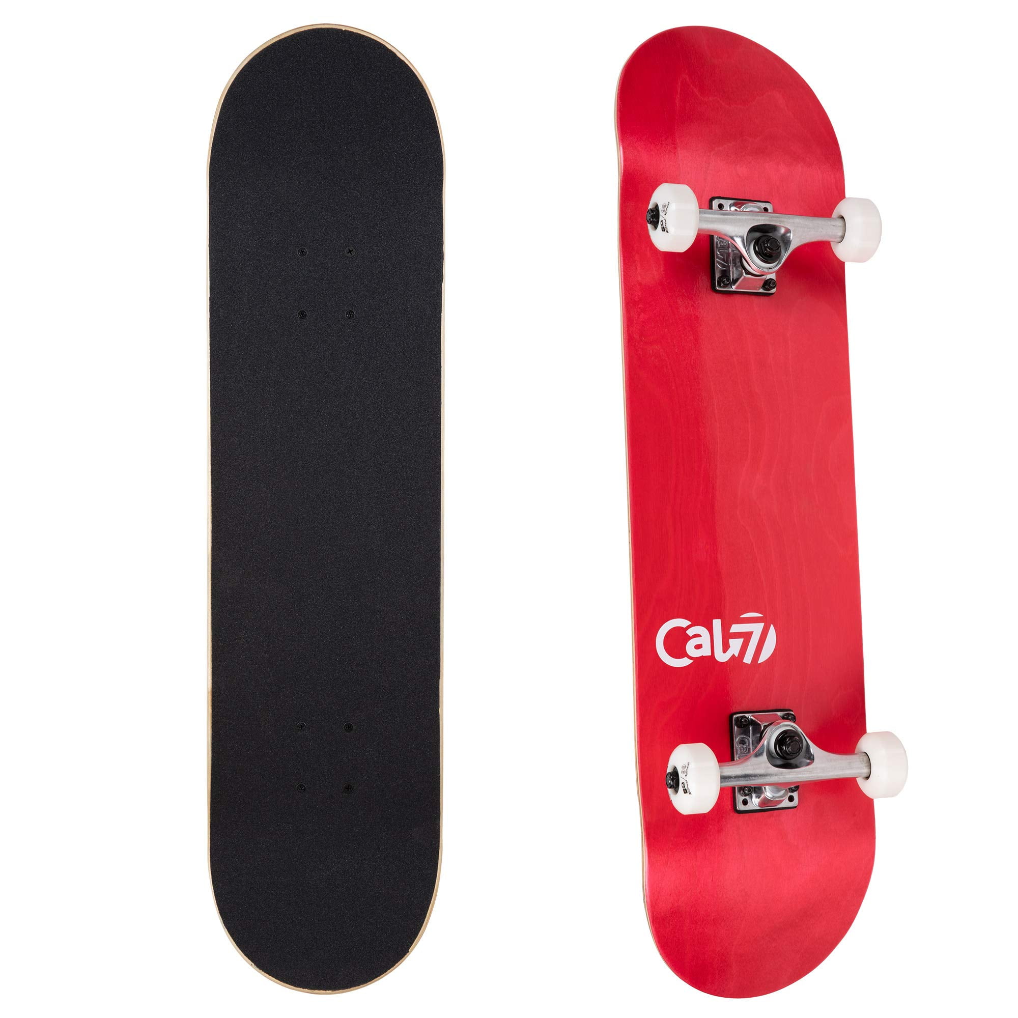 Cal 7 Complete 8.0 Inch Skateboard, Gifts for Skateboarders (Crimson)