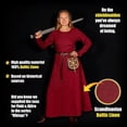 thumbnail image 5 of Mythrojan Viking Linen Dress for Women Helga Overdress for LARP SCA Renaissance Fair & Reenactment, Wine Red, Size : Small, 5 of 7