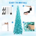 thumbnail image 5 of Árbol de Navidad MACTING, 152 cm, desplegable, con luces, azul aguamarina, 5 of 5