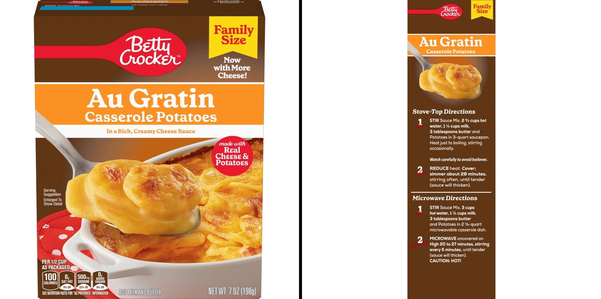 BETTY CROCKER Au Gratin Potatoes 7 oz & Ghirardelli Premium Caramel Sauce 17 oz