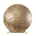thumbnail image 2 of BalsaCircle 7.5 ft Gold Sparkly Big Payette Sequin Round Backdrop Stand Cover Wedding Party Events Home Decorations, 2 of 8
