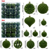 48 Pcs Flocked Christmas Ball Ornaments 4 Style Velvet Balls Decorative Shatterproof Christmas Balls Assorted Hanging Ornaments for Xmas Tree Wedding Holiday Party Home