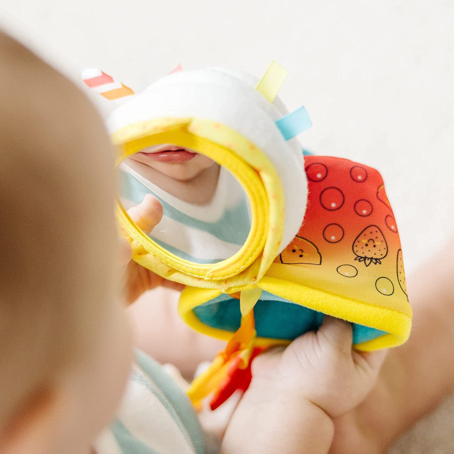 Melissa & Doug Multi-Sensory Bubble Tea Take-Along Clip-On Infant Toy