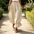 thumbnail image 2 of Quixlent Women Bloomers, High Elastic Waistband Wide Leg Trousers, Bohemian Ruffled Cuffs Super Loose Harem Pants for Casual Commuting Travel Wear, 2 of 8