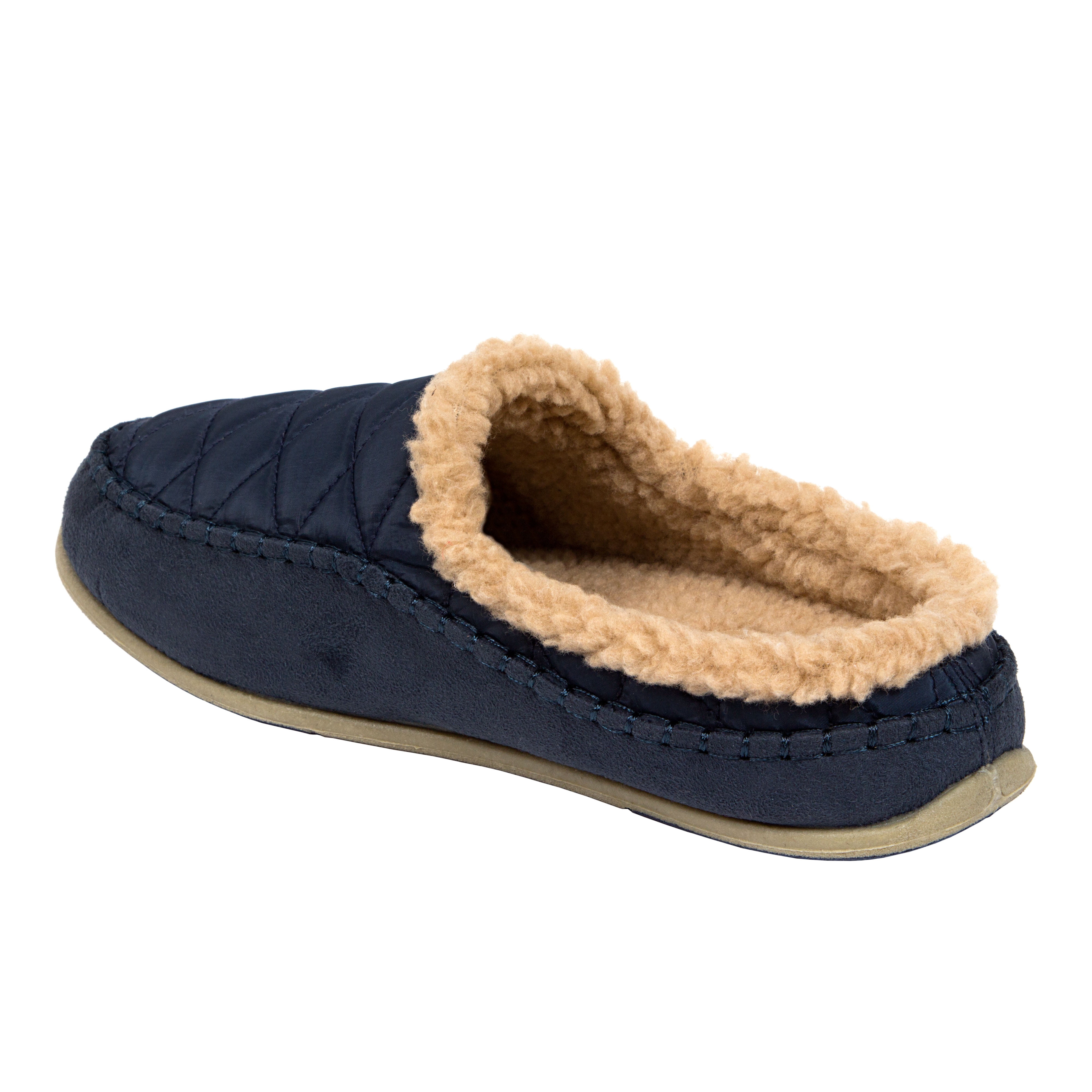 DEER STAGS Mens Navy Quilted Comfort Slipperooz Round Toe Slip On Slippers Shoes 10 M