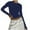 Blue, variant on Jalioing Women's Long Sleeve Basic Tops Slim Fashion Crew Neck Crop Tops Summer Casual Solid Color T Shirt