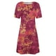 thumbnail image 5 of Vestido Corto para las Mujeres Cuello Redondo Manga Corta Impresa Suéter, Moda Casual Estilo Línea, 5 of 5