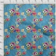 thumbnail image 3 of oneOone Cotton Poplin Medium Blue Fabric Flower Artistic Quilting Supplies Print Sewing Fabric By The Yard 56 Inch Wide, 3 of 4