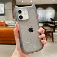 thumbnail image 2 of for iPhone 11 Case 6.1" Bling Glitter Sparkle Star Shiny Clear Transparent Cute Kawaii 3D Cat Ear Soft Silicone Shockproof Protective Arc Edge Aesthetic Cover for Women (Black), 2 of 12