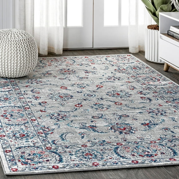 JONATHAN Y MODERN PERSIAN 3 x 5 Area Rug, Vintage - Light Gray/Red, MDP107A-3