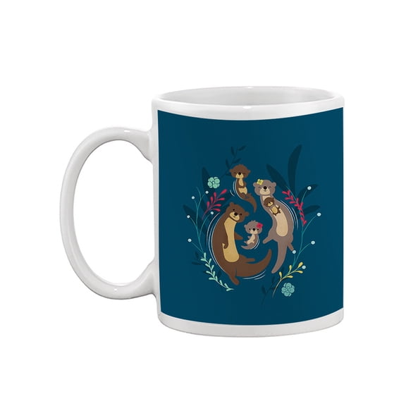 Image Conscious Otter Family Mug - Jay Fleck Designs, 11 fl oz Ceramic Mug